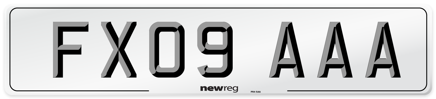 FX09 AAA Number Plate from New Reg